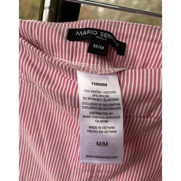 Mario Serrani Italy Comfort Stretch Cuff Capri Pink/White Size Medium Like New - Picture 2 of 16